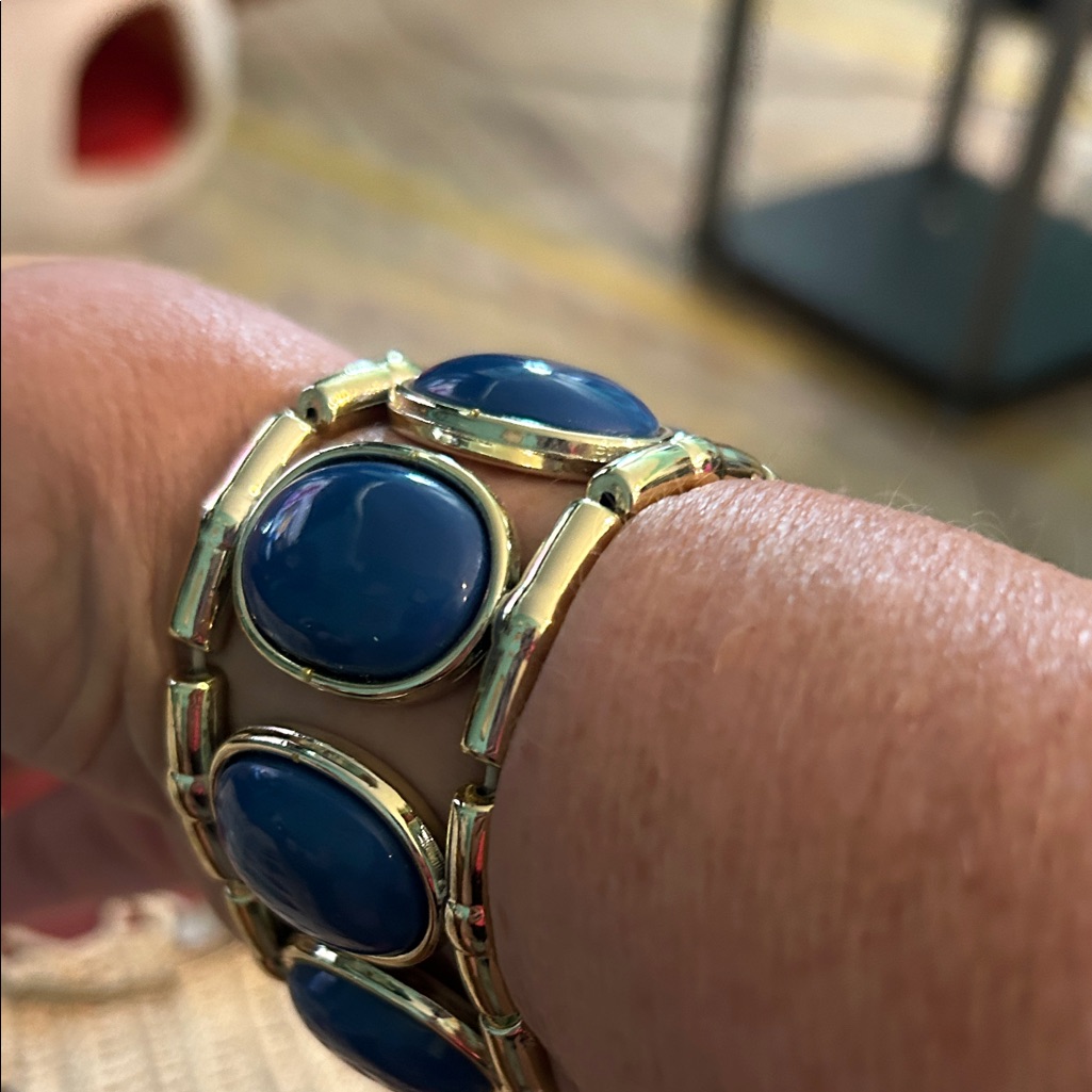 Silver And Blue Bracelet 8$